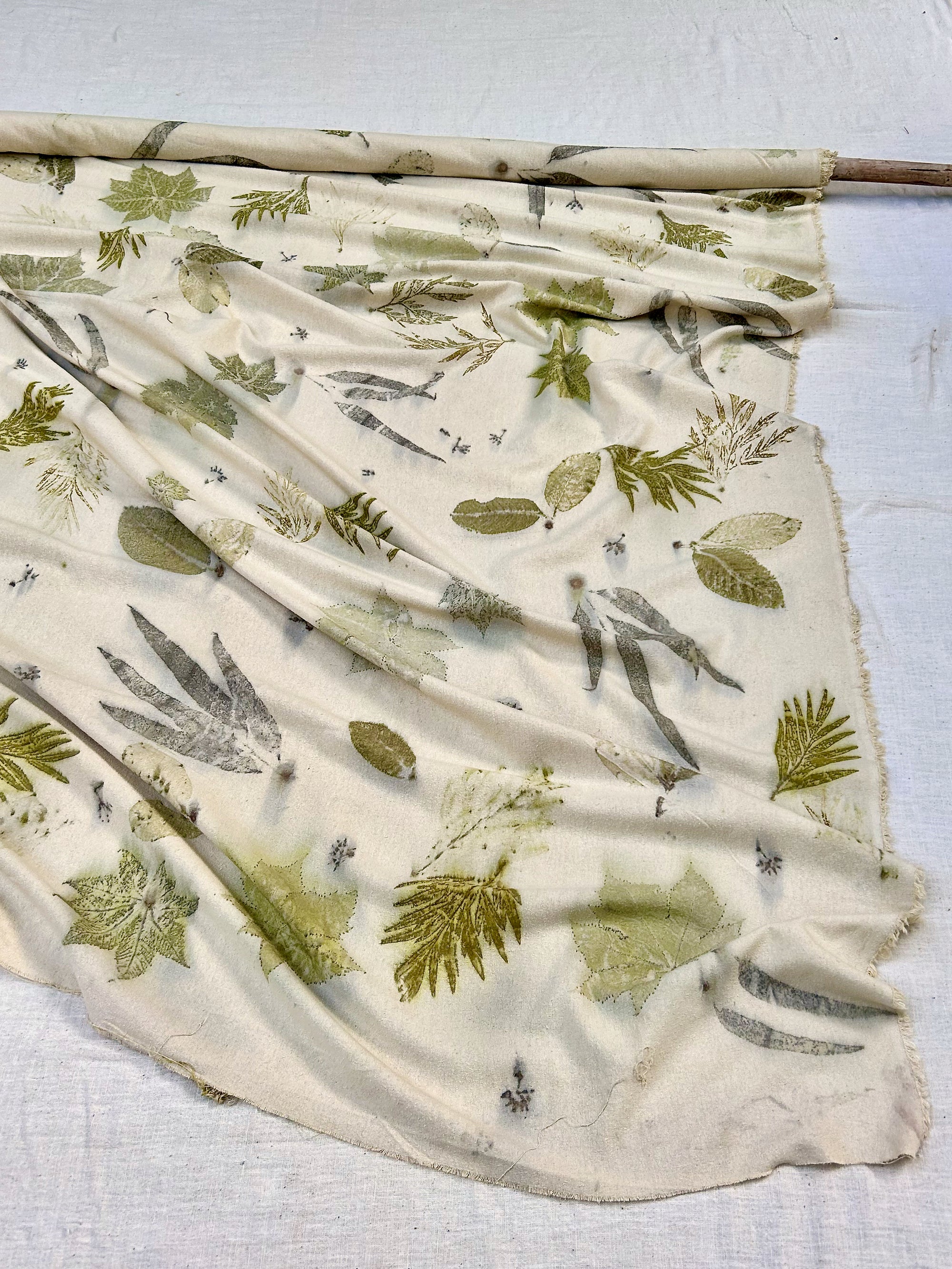 Eco-printed Matka Silk Fabric