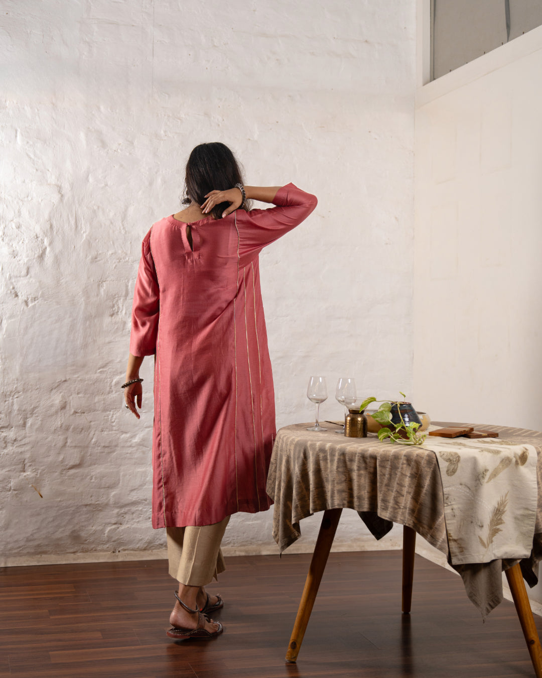 Gulmohar Chanderi Kurta