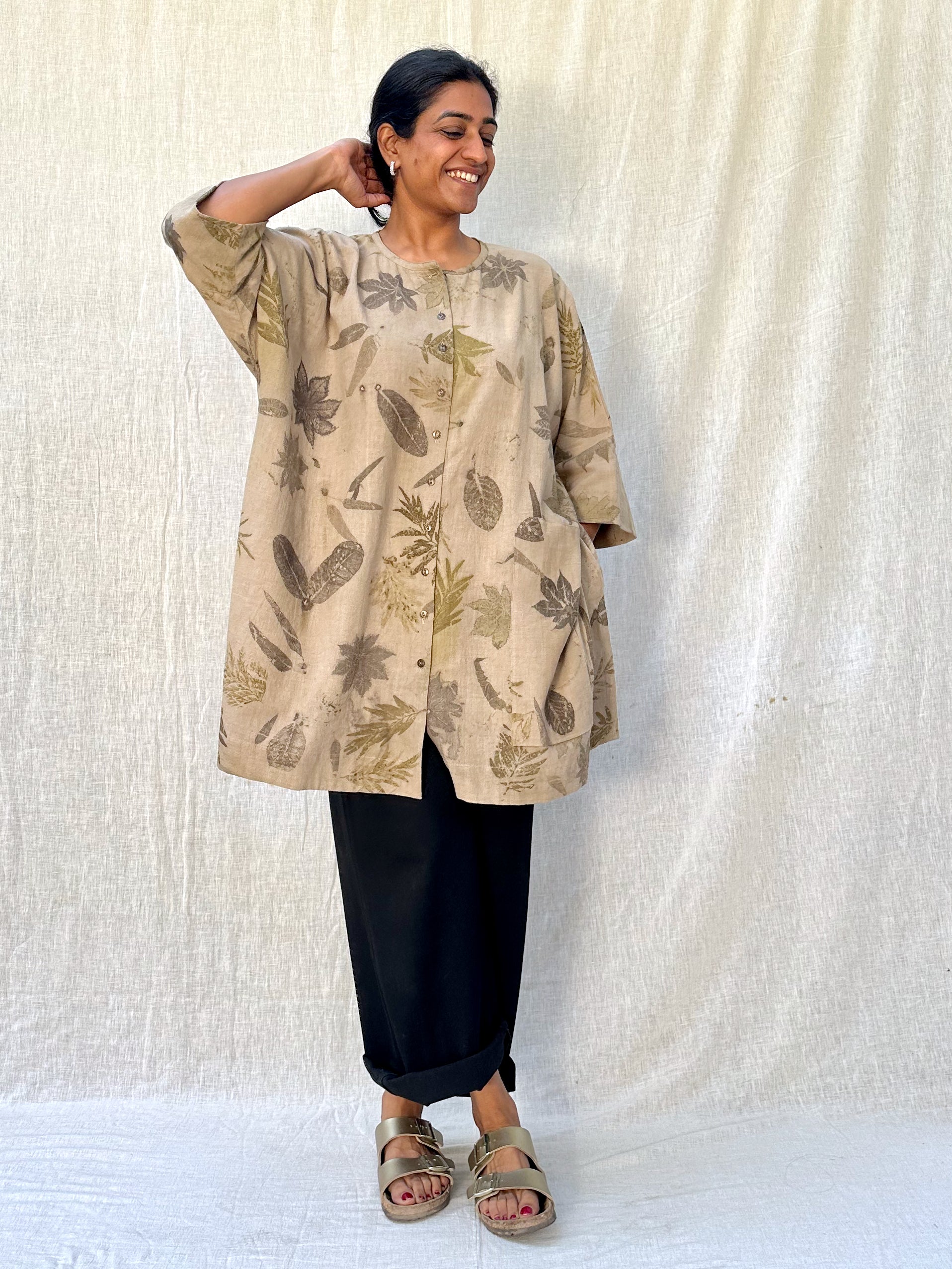 Surmai Eco-printed Kaftan Shirt