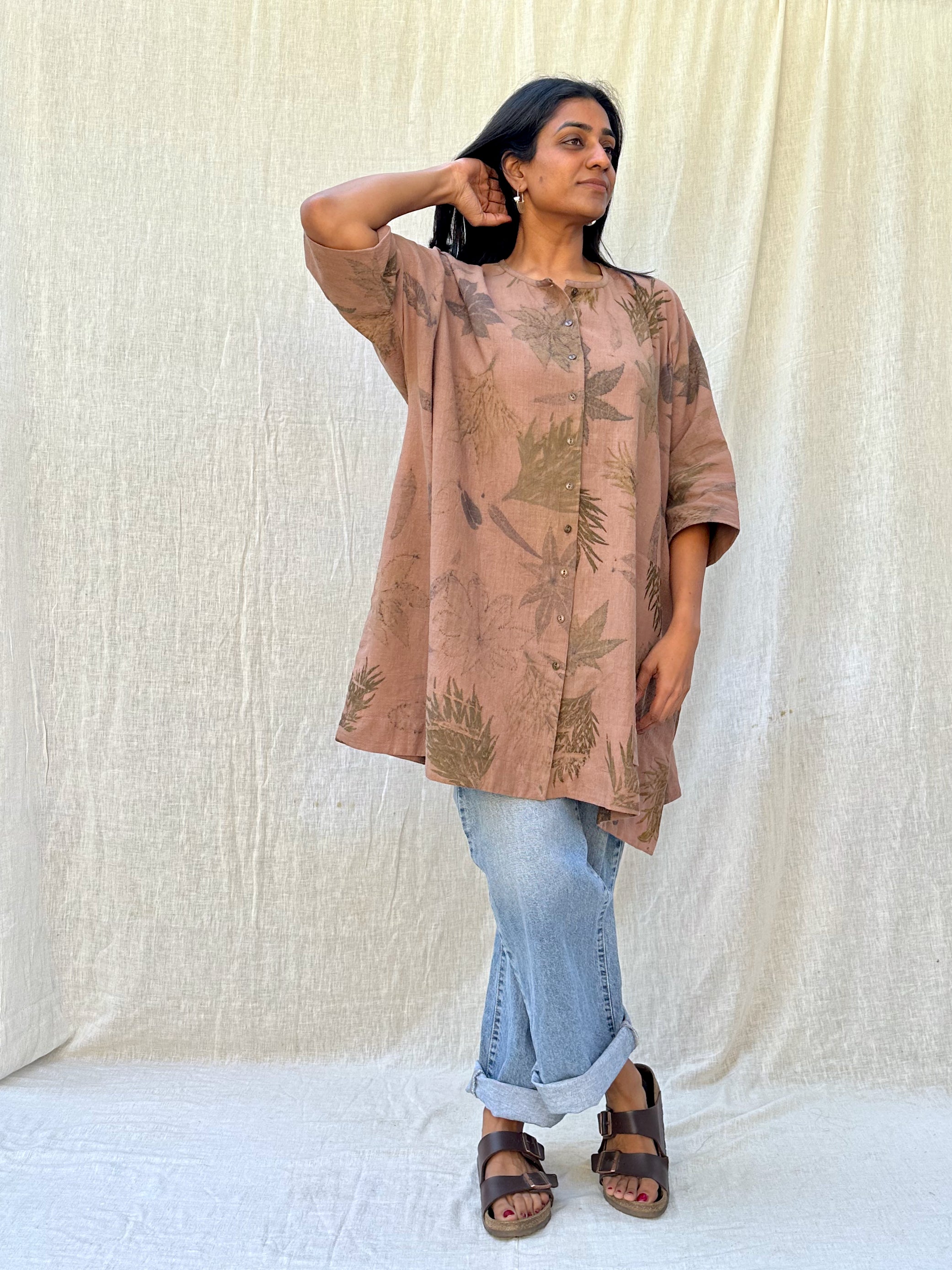 Surmai Eco-printed Kaftan Shirt